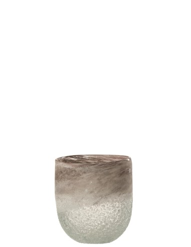 Photophore SCAVO VERRE GRIS L (12.5x12.5x15cm)