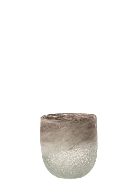 Photophore SCAVO VERRE GRIS L (12.5x12.5x15cm)