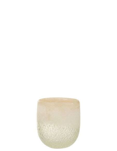Photophore Verre Beige L (13.5x13.5x14cm)