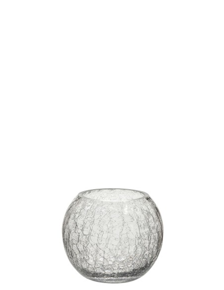 Photophore BOULE CRAQ VERRE TR S (12x12x10cm)