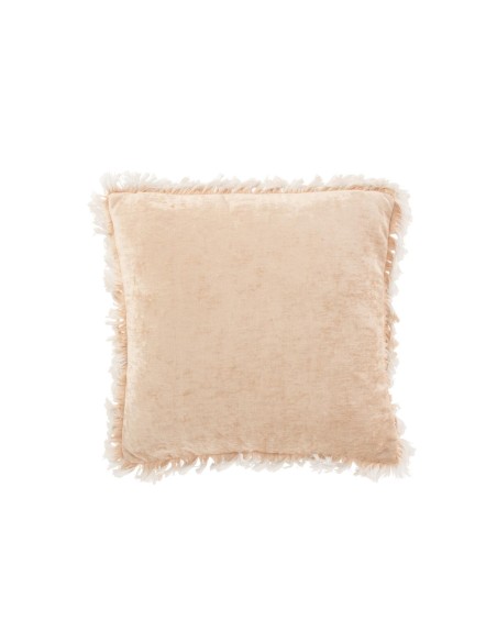 Coussin Franges Polyester Beige