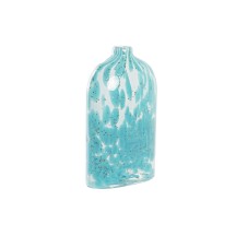 VASE VERRE 12X7,5X21,5 PERLÉ BLEU