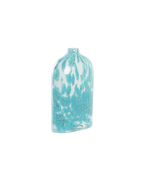 VASE VERRE 12X7,5X21,5 PERLÉ BLEU
