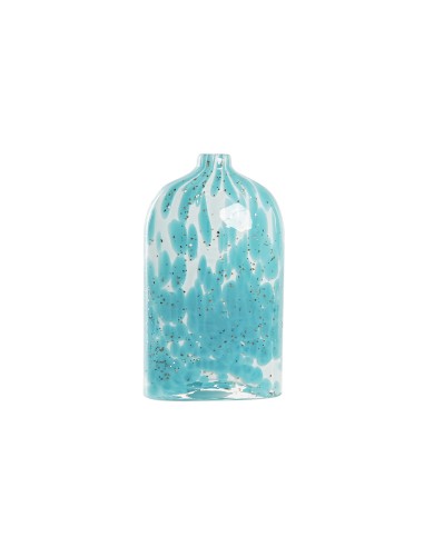 VASE VERRE 12X7,5X21,5 PERLÉ BLEU