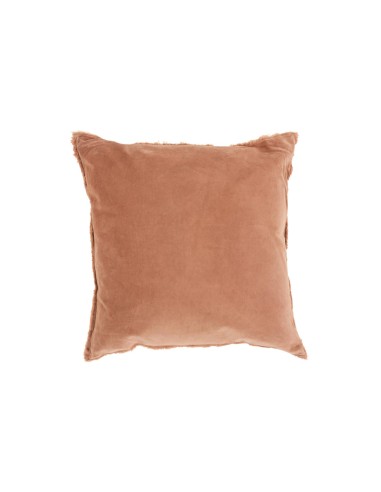 Coussin Bord court Coton/Lin Rouille 45X45