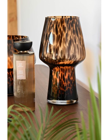 VASE VERRE 16,5X16,5X29 MARRON