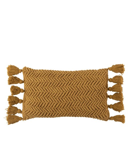 Coussin Floche Coton rectangulaire 60x30 cm Ocre