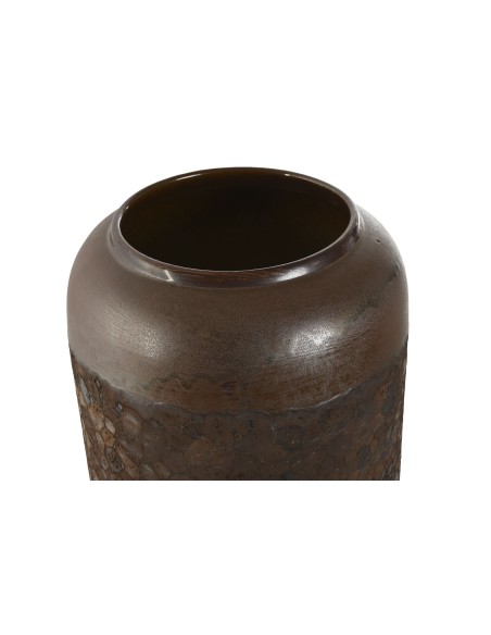 VASE CÉRAMIQUE 20 X20 X51cm couleur SIMIL OXIDO MARRON FONCÉ