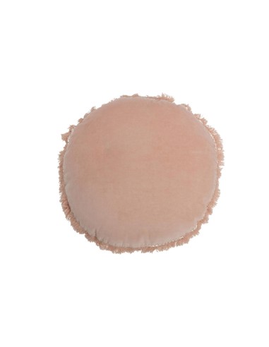 Coussin rond velours coton lin Diamètre 50 cm