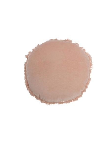 Coussin rond velours coton lin Diamètre 50 cm