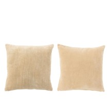 Coussin velours coton beige