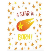 A star is born! Carte double avec enveloppe 17x12cm