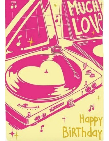 Happy Birthday platine - Carte double avec enveloppe 17x12cm