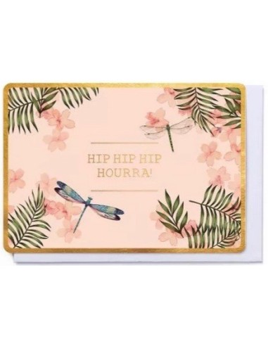 Hip hip hip hourra- Carte double avec enveloppe 17x12cm