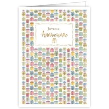 Joyeux anniversaire petits cadeaux-  Carte double avec enveloppe 17x12cm
