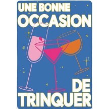 Une bonne occasion de trinquer- Carte double avec enveloppe 17x12cm