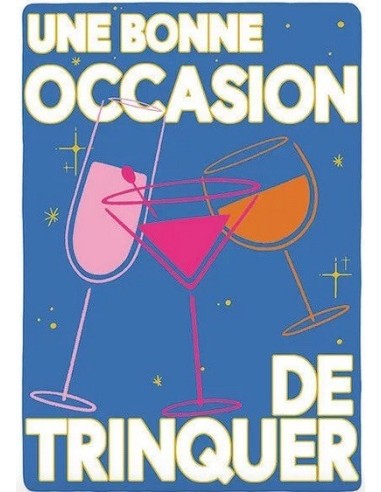 Une bonne occasion de trinquer- Carte double avec enveloppe 17x12cm