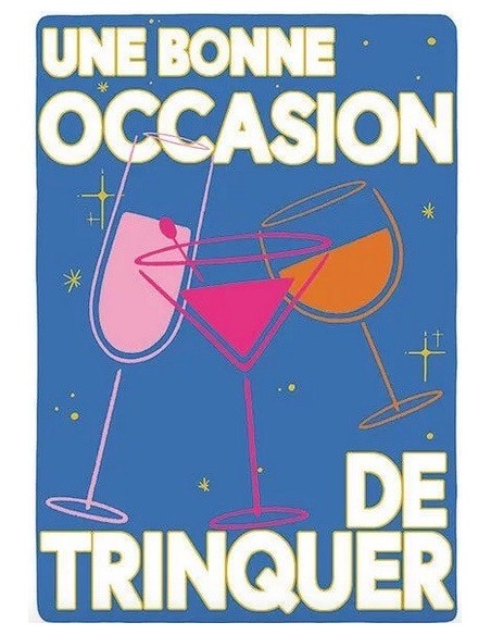Une bonne occasion de trinquer- Carte double avec enveloppe 17x12cm