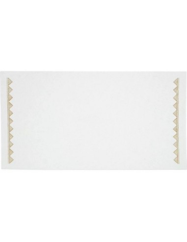 Carte à l'unité pour Enveloppe Cadeau 19x10cm - Blanc à Bordure Dorée