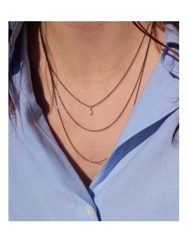 Collier MAGGIE Rhodié 1 perle blanche