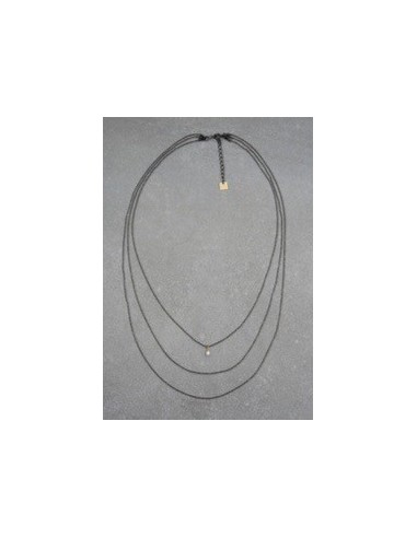 Collier MAGGIE Rhodié 1 perle blanche