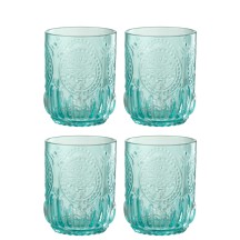 Boite 4 verres MAYA turquoises ou transparents