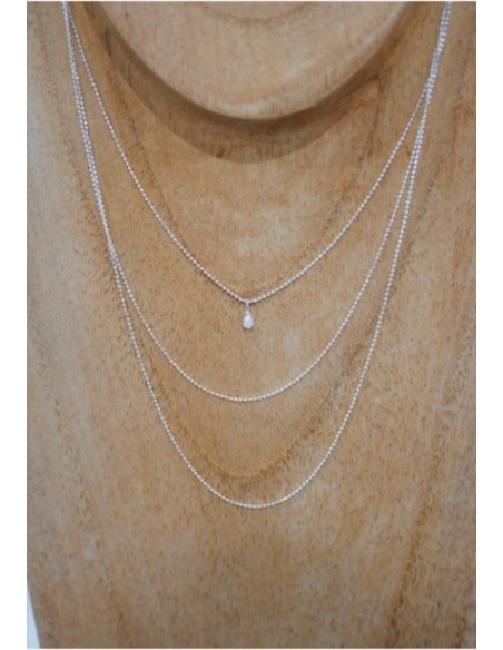 Collier MAGGIE Argent et perle
