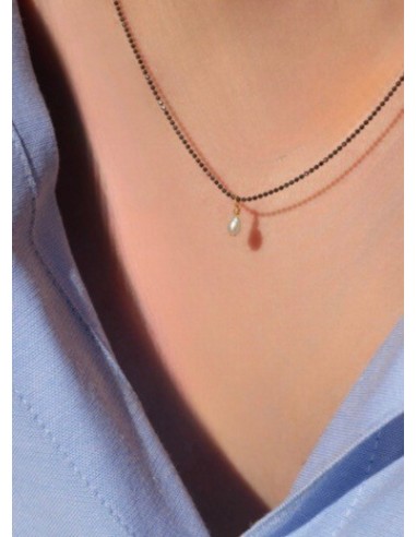 Collier MAG rodhier noir perle