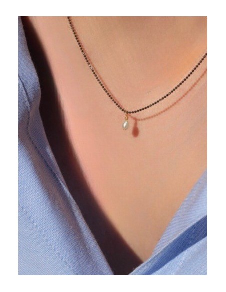 Collier MAG rodhier noir perle