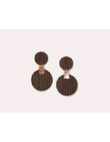 Boucles d'oreilles COSMOS poussoir marron