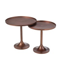 Set de 2 Tables rondes Aluminium Bronze
