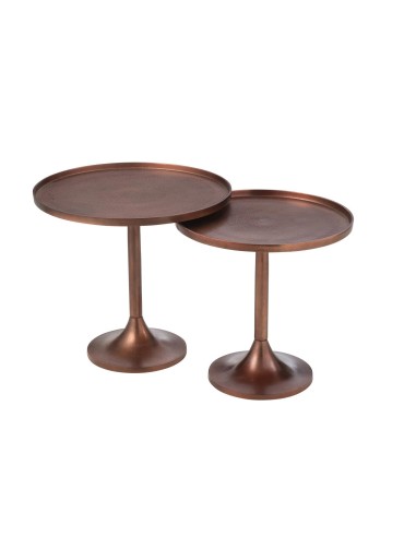 Set de 2 Tables rondes Aluminium Bronze