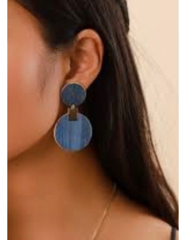 Boucles d'oreilles COSMOS poussoir marron
