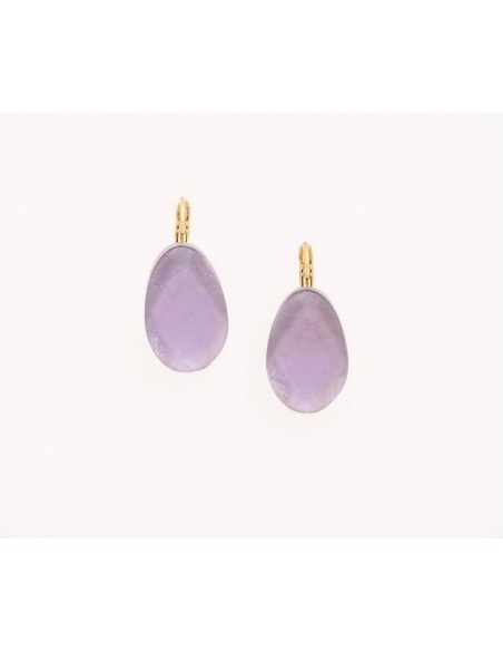 Boucles d'oreilles LAVENDER dormeuses gouttes simples