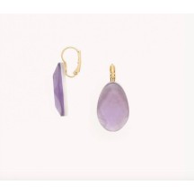 Boucles d'oreilles LAVENDER dormeuses gouttes simples 2