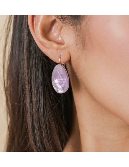 Boucles d'oreilles LAVENDER dormeuses gouttes simples