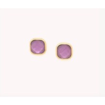 Boucles d'oreilles LAVENDER puces carrées