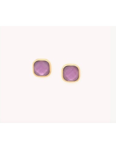 Boucles d'oreilles LAVENDER puces carrées