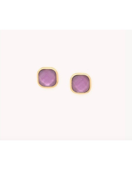 Boucles d'oreilles LAVENDER puces carrées