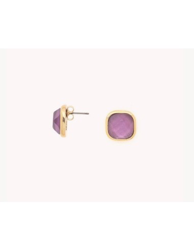 Boucles d'oreilles LAVENDER puces carrées