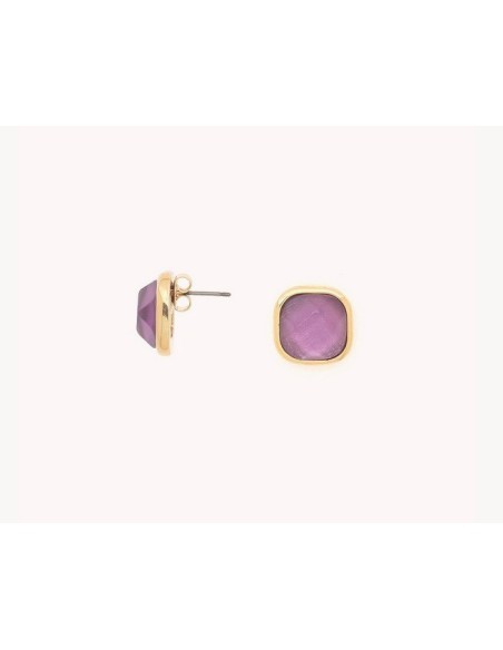 Boucles d'oreilles LAVENDER puces carrées