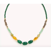 Collier AGATA VERDE court fin
