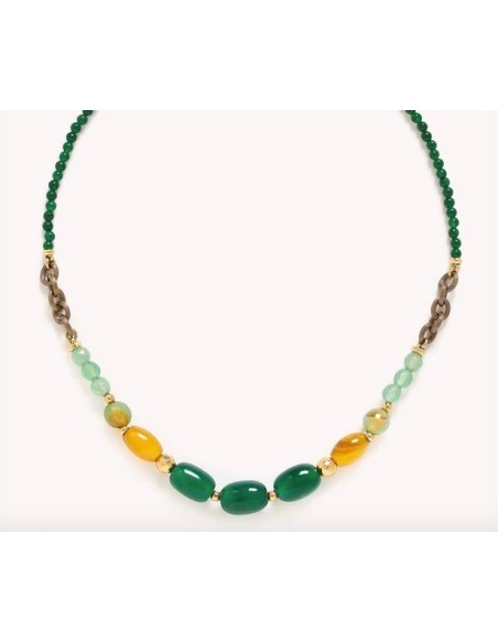 Collier AGATA VERDE court fin