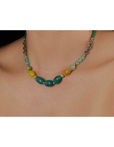 Collier AGATA VERDE court fin