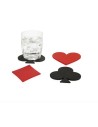 Sous-verre,Poker x4,rouge/noir,plastique