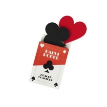 Sous-verre,Poker x4,rouge/noir,plastique 2