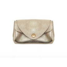 Porte-monnaie SUZIE croûte de cuir vachette métal