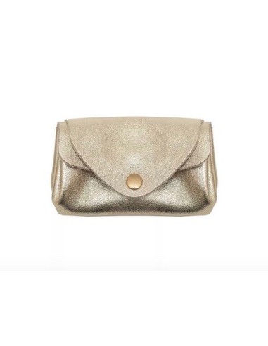 Porte-monnaie SUZIE croûte de cuir vachette métal