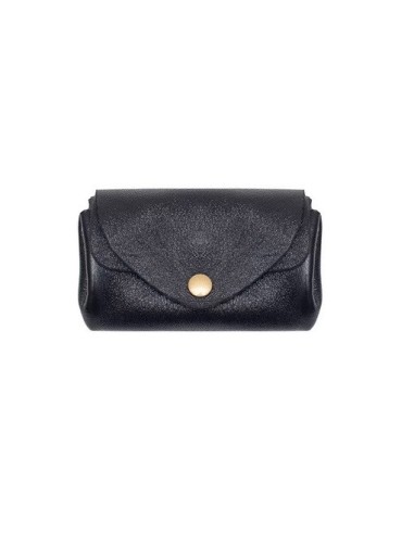Porte-monnaie SUZIE croûte de cuir vachette métal