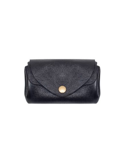Porte-monnaie SUZIE croûte de cuir vachette métal